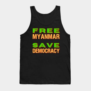 Free Myanmar Save Democracy Tank Top